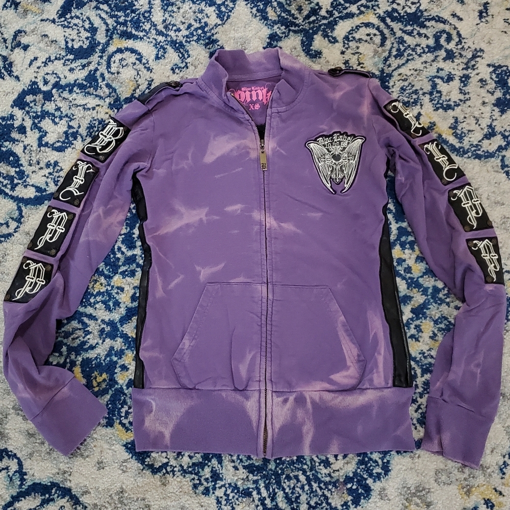 Blac Label Pink Tie Dye Zip Sweatshirt Patches  XS